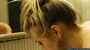 Samantha Saint gets her pussy railed in cowgirl on the bed