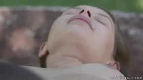 A European brunette Liona Levi enjoys passionate sex right in nature