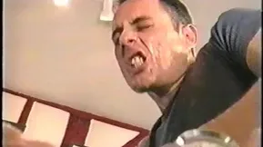 A European girl with a curly hair gets tattoos on her eyes and ass before sex