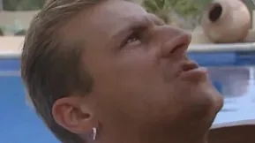 Blonde mom with two kids is having sex in doggy style position