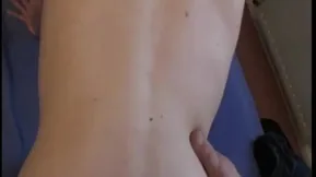 A cute young blonde girl masturbates on her webcam