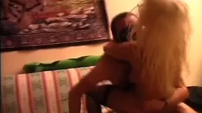 A pretty European blonde Lina films herself for a webcam enthusiast