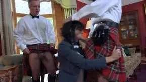 European girl is double penetrated and covered with sperm in a hot scene