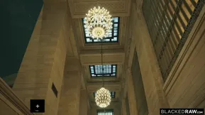 A blonde girl is roughly fucked by a man with a huge cock in this intense Vixen Plus video