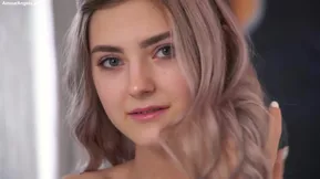 Skinny blonde European beauty Brigette solo performance