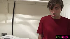 Small blonde beauty helps her sister with her needs.