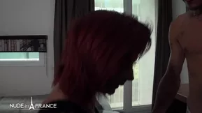 First time sexual experience of a red-haired milf Morgane Dell in France