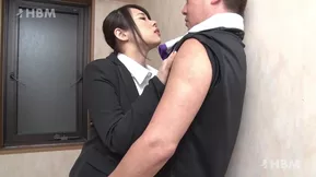 Beautiful Japanese office girl Mihane Yuuki gets kinky at work.