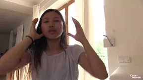 May Thai's solo pleasure loop: bouncing and riding different dildos