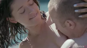 Tiny American teen gets natural tits fuck in front of her house.