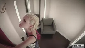 Ariel's self-pleasure experience in a store setup