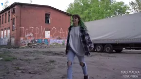 Nigonika's rough blowjob in the abandoned stadium 1080p