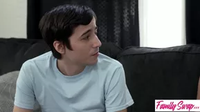 Jordan and her brother’s girlfriend are teasing each other’s breasts.