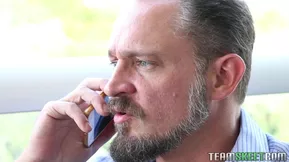 Teen skinny blond gets hardcore job from American guy