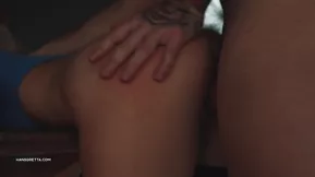 Big breasted woman gets rough sex on the table and filled with cum.