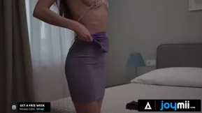 Small blonde Joy Mii suffers a deep penetration in her tight slit.