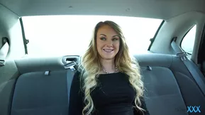 Young petite beauty gets picked up in a car and given some pleasure.