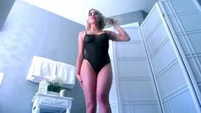 Slow and steady seduction in a sheer bodysuit by Kerri King