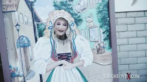 Redhead’s tough love threesome with white stud and creampie finish