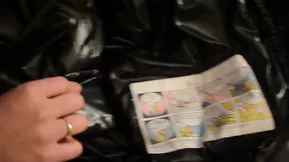 Wild in her coat, this white teen is hardcore and sensual.