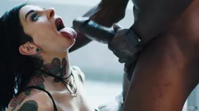 Interracial sex on couch with big dick goes hardcore