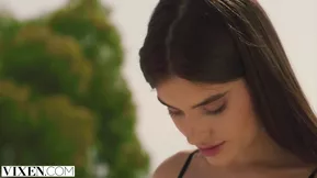 Stefany Kyler's shy personality melts away during sexual encounter with Alberto in 1080p.