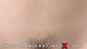 Beautiful woman showing her body for a Woodman Casting X audition