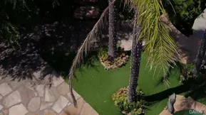 Beautiful blonde Quinn Wilde gets it hard in the pool overlooking the sea