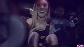 An unscripted and amateur starring Aria Haze, a blonde beauty