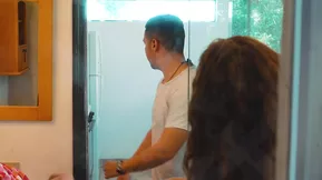 It’s a sensual scene in the 19th episode where a man uses the shower of another man.