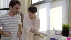 Logan Pierce and Cadey Mercury's XXX porn video featuring bondage and a cumshot