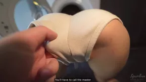 Beautiful roommate with an amazing ass gets into a steamy scene in the washing machine in POV style.