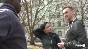 Married woman indulges in oral sex with a large black penis.