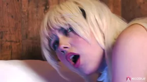 The voluptuous blonde Rihanna Black has a hard cock in her wet vagina and in her mouth.