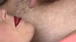 Steamy blowjob action with red lips by Alexandra Grace in 720p quality.