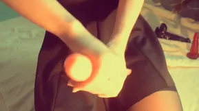 Wednesday Addams is alone in this scene and she pleases herself with sex toys.