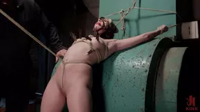 Bondage and discipline with a wand vibrator for ultimate pleasure.