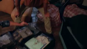 Pretty European girl Amber Nevada and her partner in hot scene