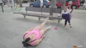 Outdoor MMF fun with Potro and Pony featuring a porn star next door.