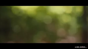 A hot and sensual lesbian scene with Angel Piaff and Lexi Dona in the woods.