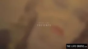 A shaved and white girl enjoys alone, she uses an umbrella to pleasure herself.