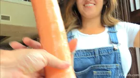 Skinny blonds and brunettes with natural bodies playing with big toys