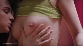 Redhead and blonde girls Hayli and Cherry in hot lesbian scene