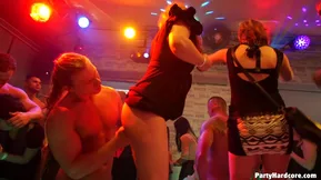 European party girl goes wild in city nightclub