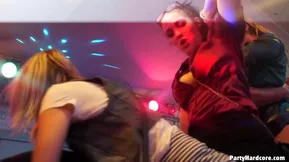 Amateur girl goes wild in a hardcore party in a club