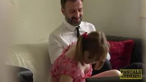 Redhead and Cherry English in sensual scene of hardcore sexual experience with Daddy Pascals