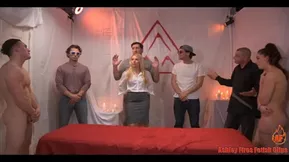 Hardcore bukkake fetish action with Ashley Fires and her family fraternity brothers