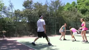 American tennis players are having a passionate encounter on camera