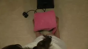 Lelu Love's unexpected experience with a Sybian ride in front of the camera