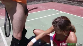 Keisha Grey's erotic golden shower in the middle of a tennis match